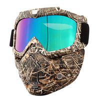 general3 Tactical Airsoft Mask Adjustable Anti-Slip Face Mask and Goggles Set for Motorcycle,Riding,Hunting, Shooting (Coffee)