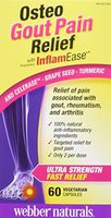 Webber Naturals Osteo Gout Pain Relief with InflamEase and Celerase, Grape Seed, and Turmeric, 60 Vegetarian Capsules