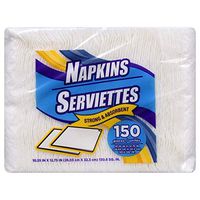 Napkins White Paper USA MADE! 150 ct. 13.25X10.25. An Incredible Value! Excellent Quality Napkins. Healthy Napkins are FSC Approved & FREE from Ink, Dyes & Perfumes! Perfect Size for Daily Use