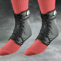 Pair of Swede-O Ankle Lok Lace-Up Ankle Brace, with set of side stabilizer inserts, Black, Small