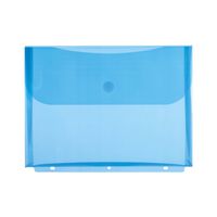 Filexec Poly Envelope, Letter, Side-Load, Hook & Loop Closure, 3-Hole Punched, Blue (Pack of 12) (50084-17221)