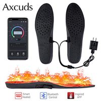 Axcuds Smart Electric Heated Shoes Insoles Foot Warmers Multiple Sizes APP Bluetooth Remote Control with Rechargeable Battery Powered for Hunting Fishing Hiking Camping Outdoor Sports (6-13)