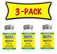 NAT-RUL BIOTIN 5000mcg 100 Capsules (3 Pack)