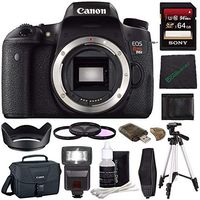 Canon EOS Rebel T6s DSLR Camera (Body Only) + Sony 64GB SDXC Card + Tripod + Flash + Canon EOS Shoulder Bag 100ES + Card Reader + Cloth Bundle