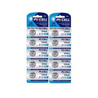 10Pack Button Cell Coin Battery 3V Lithium Batteries CR2032 BR2032 DL2032 ECR2032 220mAh for Watch LED Light Computer Electronic Toy Remote (10 Count)