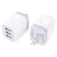 USB Wall Charger, Charger Plug, 2Pack 3.1A Travel 3-Port Phone Charger Box Charging Block Cube Compatible with iPhone 11/11 Pro Max/XS MAX/XR/X/8 Plus, Samsung Galaxy Note 10/9/S10 S9 S8 Plus A20 A50