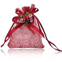 BZCTAH 20 pcs Tulip Drawstring Organza Jewelry Candy Pouch Party Wedding Favor Gift Bags, Romantic Gift Bags for Wedding Party, 5.5"x7.87", Wine Red