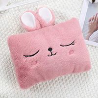 Hot Water Bottle Rechargeable Explosion-Proof Warm Water Bag Warm Baby Water Warm Hand Treasure Cute Cute Adult Plush Korean Female, red Rabbit Hair