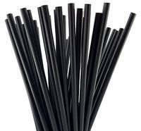 7.75 Inch Straight Drinking Straws (1,000 Straws) (7.75 Inch x 0.21 Inch) (Black)