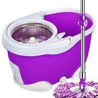 mop Complete cleaning system Mop head + 360° rotating mop bucket Save time and effort Rotary mop (Color : Noble violet)