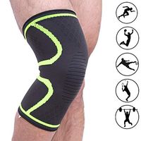 Bufccy Knee Brace Knee Protection Support Compression Sleeves, Wraps Pads for Running, Biking, Football, Basketball Sports, Green S