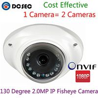 2MP 19201080 130 Degree Wide Angle 1080P IP Fisheye Panoramic Mini CCTV Dome Camera POE Onvif P2P Mobile App Viewing