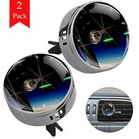 Spaceship war two gun black air freshener aromatherapy essential oil diffusers for car vent clip portable with four refill pads 1.33x1.83in
