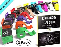 Physix Gear Sport Waterproof Kinesiology Tape 16ft Uncut Roll with 82pg EGuide - Ktapes Kinesiology Tape, Knee Tape for Knee,  Muscle Tape Kinesiology Tape for Sports Taping, Weightlifting Tape