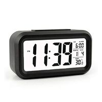 Flow.month Battery Operated Long Battery Life Alarm Clock, Digital Alarm Clock, Back Light/Snooze Function/Large Digit Display/Electronic Alarm Clock for Heavy Sleepers/Bedroom/Kids/Travel-Black