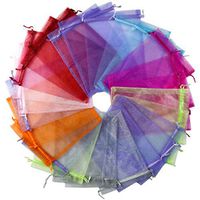 SUNGULF 100pcs Organza Pouch Bag Drawstring 6"x9" 16x22cm Strong Gift Candy Bag Jewelry Party Wedding Favor (Mixed Color)