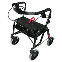 PCP Lightweight Folding Rollator Walker, Black