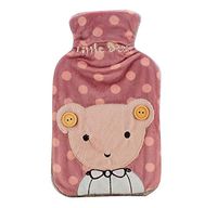 700ML Classic Rubber Hot Water Bottle + Lovely Soft Cover, Cover May Random