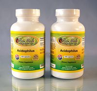 Acidophilus 500mg,Made in USA -(2 Bottles - 200 (2x100) Capsules)