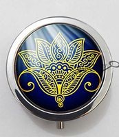 BlackKey Lotus Flower 3-Compartment Decorative Pocket Gift Box Case Organizer for Pill, Color 1 -1513