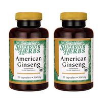 Swanson American Ginseng (Standardized) 300 Milligrams 120 Capsules (2 Pack)