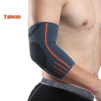 ZSZBACE Elbow Brace Compression Sleeves(2 Pieces)- Support for Tendonitis Prevention & Recovery (Gray, L)