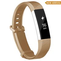 POY Compatible Bands Replacement for Fitbit Alta/Fitbit Alta HR, Adjustable Sport Wristbands for Women Men, Small Tan