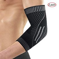 Elbow Brace Compression Sleeve Arm Support for Weightlifting, Tendonitis Pain, Best for Tennis Elbow - Golf - Weightlifting - Women - Men,Black,M