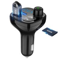 purpletooth FM Transmitter for Car, Wireless in-Car Radio Transmitter Adapter Car Kit with USB Car Charger, Car MP3 Music Player Support TF Card and USB Flash Drive (Black-V)