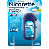 Nicorette Coated Nicotine Lozenge to Quit Smoking, Ice Mint Flavored Stop Smoking Aid, 2mg, 20 Count