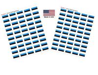 Made in USA! 100 Country Flag 1.5" x 1" Self Adhesive World Flag Stickers, Two Sheets of 50, 100 Sticker Flags Total (Estonia)