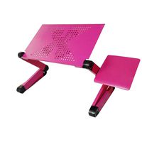 Lap Stand + Mouse Pad Laptop Table Tray Bed Side View Read Phone eBook Tablet Computer Pink