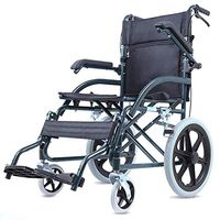 CHENJIU Aluminium Wheelchair,Portable Transit Travel Chair, Removable Footrests