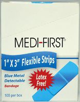 Medique Products 68033 Metal Detectable Bandages, Blue, 1-Inch X 3-Inch, 100-Per Box