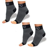 Plantar Fasciitis Socks for Men & Women - Best Compression Foot Sleeves with Arch Support (2 Black, Small)
