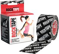 RockTape Original 2-Inch Water-Resistant Kinesiology Tape, 16.4-Foot Continuous Roll, Black Logo
