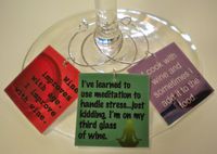 FortySevenGems Set of 6 Funny Wine Quotes #2 Collection Wine Charms Mailed in an Organza Gift Bag