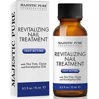 MAJESTIC PURE Natural Nail Treatment - Fights Toenail Fungus with Tea Tree, Clove, and Eucalyptus Oils - Natural Remedy for Damaged Toe Nails and Foot Health - 0.5 fl oz