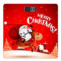 AKPOWER High Precision Digital Body Bathroom Weight Scale with Step-On Technology, Ultra Wide Heavy-Duty Platform with Merry Christmas Design