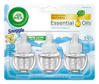 Air Wick Scented Oil Air Freshener, Familiar Favorites Collection, Snuggle Fresh Linen Scent, Triple Refill, 0.67 oz (Pack of 3)