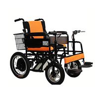 LS Electric Wheelchair, Double Handle Elderly Disabled Electric Wheelchair, Foldable Nursing Scooter, Load Capacity 100kg (Color : Lithium Battery 12A)