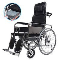 Aluminum Alloy Lightweight Transport Wheelchair Folding Multifunctional Full Reclining Wheelchair Elderly Scooter Wheelchair with Toilet