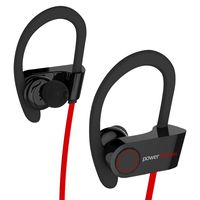 Mpana Wireless Headphones, Sports Earphones HD Sound with Bass, Bluetooth Headphones, Secure Fit, Noise Cancelling Headsets for Gym Running(Black Red)