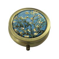 LCTCKP Vincent Van Gogh Almond Blossom Custom Fashion Hot Bronze Pill Box Western Medicine Tablet Decorative Box