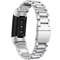 KIMILAR Compatible Fitbit Charge 3 Metal Bands, Premium Stainless Steel Metal Replacement Smartwatch Bands Strap Bracelet Sport Wristband Compatible with Fitbit Charge 3 & Charge 3 SE for Women Men