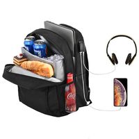 Posloc Laptop Backpack with Cooler,Leak-Proof Cooler Backpack 24L for Lunch,School Computer Bag for Women & Men Fits 14 Inch Laptop and Notebook,Insulated Cooler Bag Backpack for Daily Work and Trip