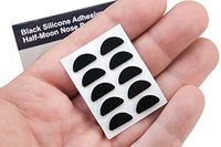 GMS Optical® Premium Silicone 3M Adhesive Half Moon Nose Pads 13mm x 6mm - Ideal for Smaller Frames (5 Pair) (5 Units - 25 PR Black)