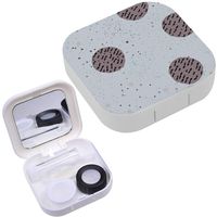 Portable Contact Lens Case Box Travel Kit Mirror + Bottle + Tweezers Container Holder [ Cute Circle ]