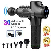 Muscle Massager Gun for Athletes,Fascia Blaster,Deep Tissue Percussion Muscle Vibration Massage Gun,30 Speed 6 Heads Quiet Handheld Rechargeable, Relieve Muscle Soreness and Stiffness (Black)