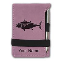 Mini Notepad, Tuna Fish, Personalized Engraving Included (Pink)